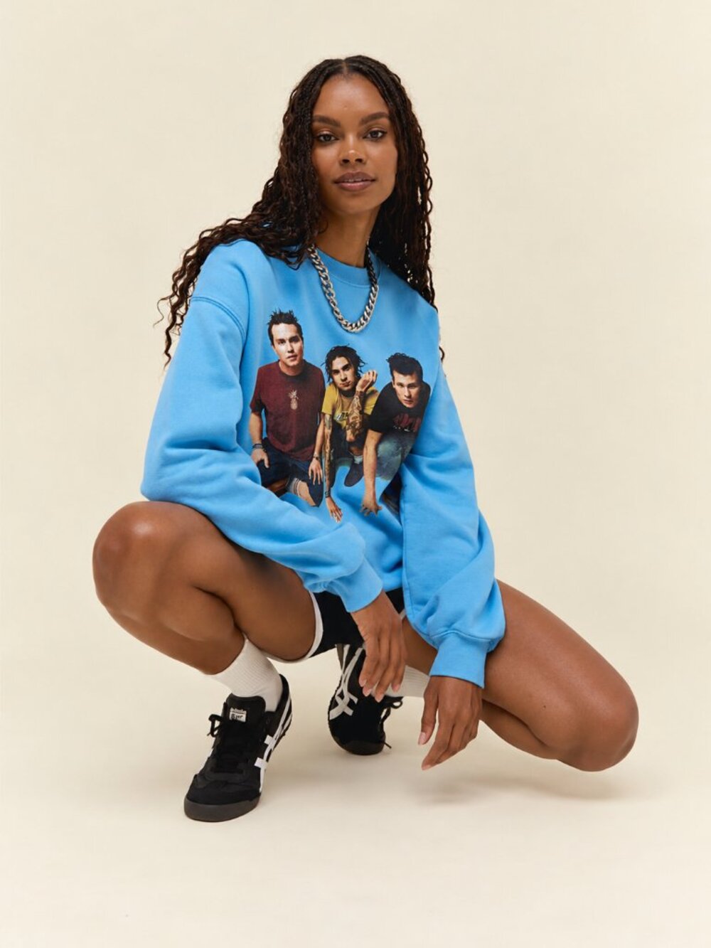 Daydreamer Blink 182 Photo Oversized Crew Sweatshirt - Picture 2 of 12